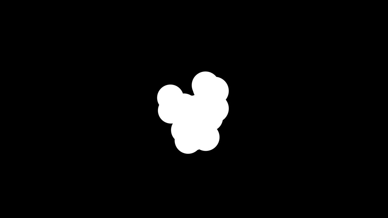 Fysikanimation av kärnklyvning eller celldelning. Animation med sömlös loop
