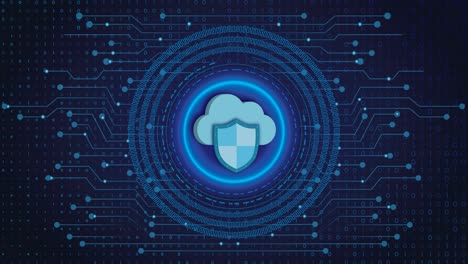 cybersecurity, secure cloud, iaas, paas, saas concept shown with cloud icon and a security shield for protection and privacy