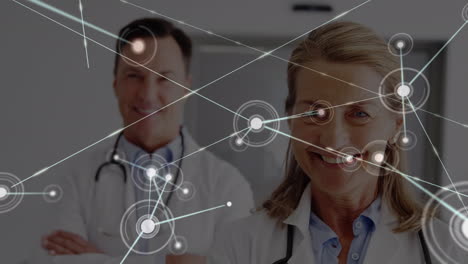 animación de la red de conexiones sobre los médicos caucásicos