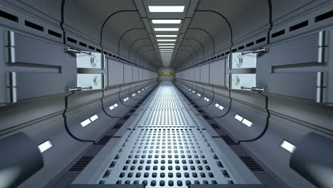 estrellas en el fondo. la cámara vuela fuera del túnel y vuela hacia una puerta de la estación espacial, pantalla verde, animación 3d.