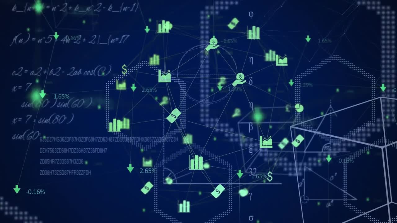 Animation of network of connections over data processing