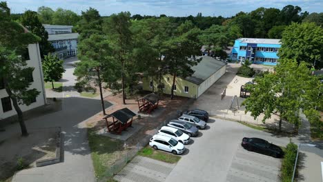 view to the sports field, soccer field