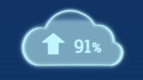 Animation-of-cloud-with-percent-icon-over-blue-background