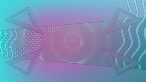 animación de formas en movimiento sobre círculos de neón
