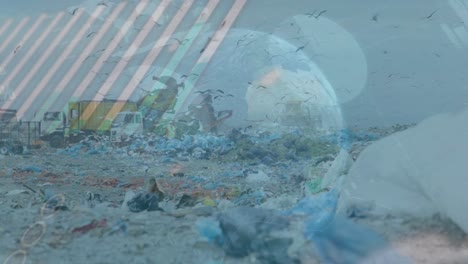 animation of data processing over rubbish dump