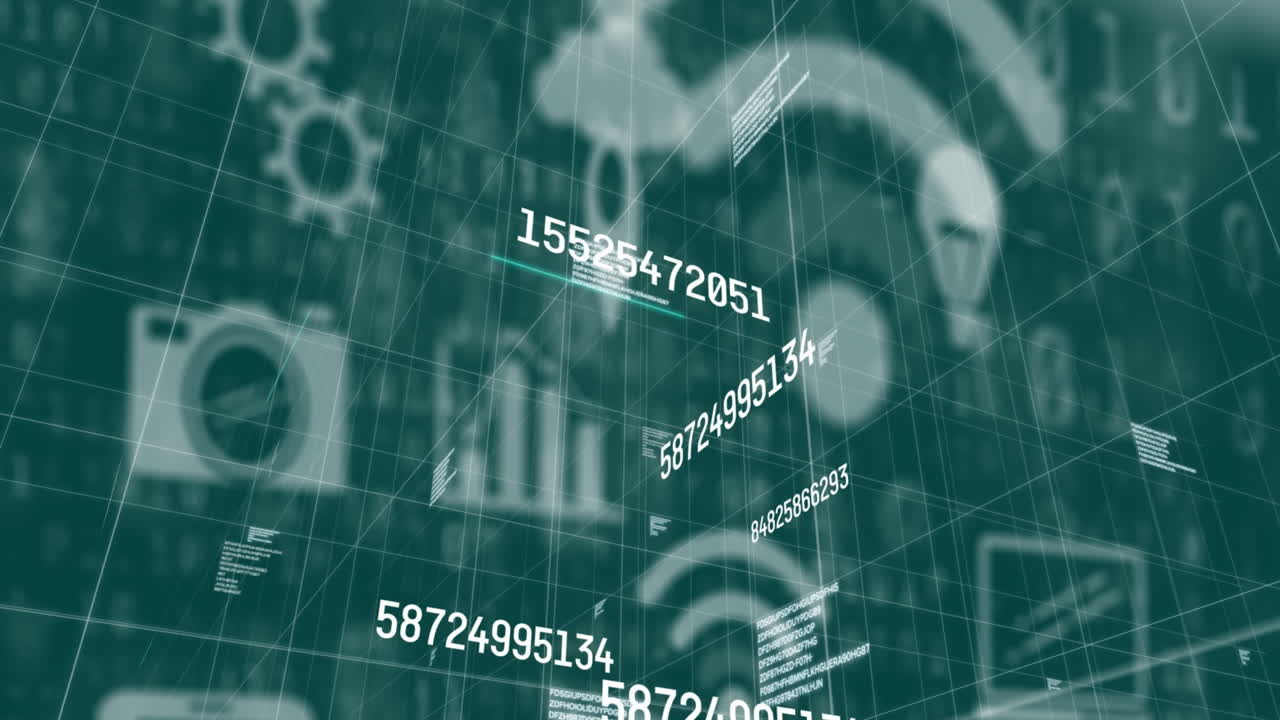 회색 배경 에 있는 숫자 와 아이콘 의 애니메이션