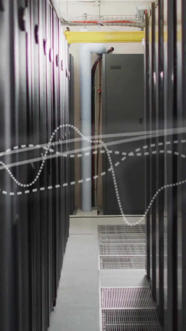 Animation af digital databehandling over computerservere