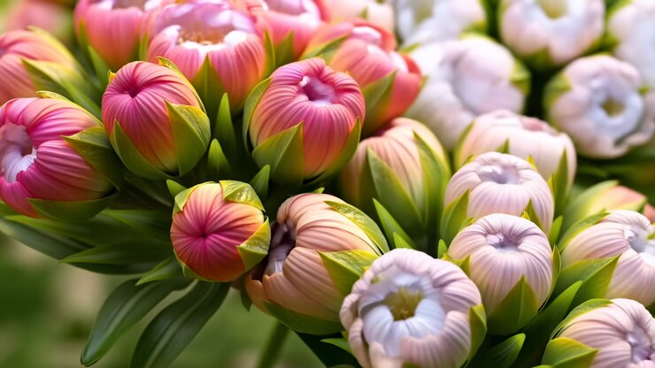 Time-Lapse of Beautiful Pink and White Flowers Blooming