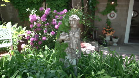 greek roman statue goddess in garden stock video footage