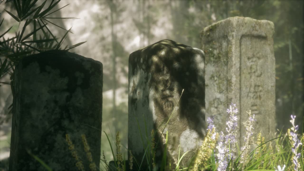 bosque de bambú de japón y hierba verde de prado con luz natural
