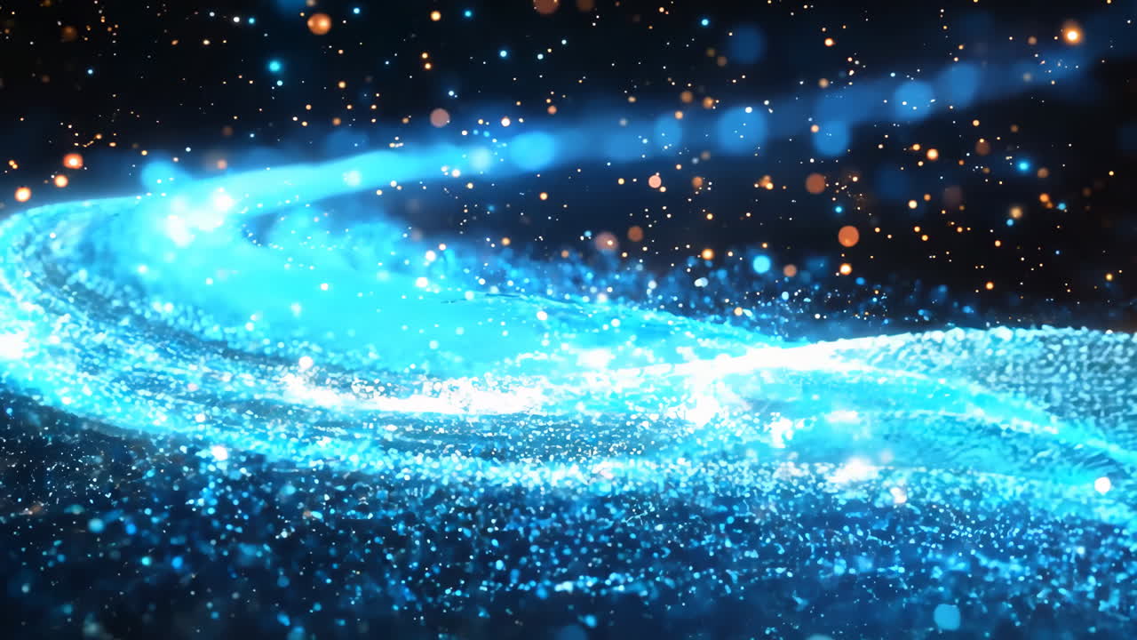 A blue line with a lot of sparkles in the background. The blue line is the main focus of the image