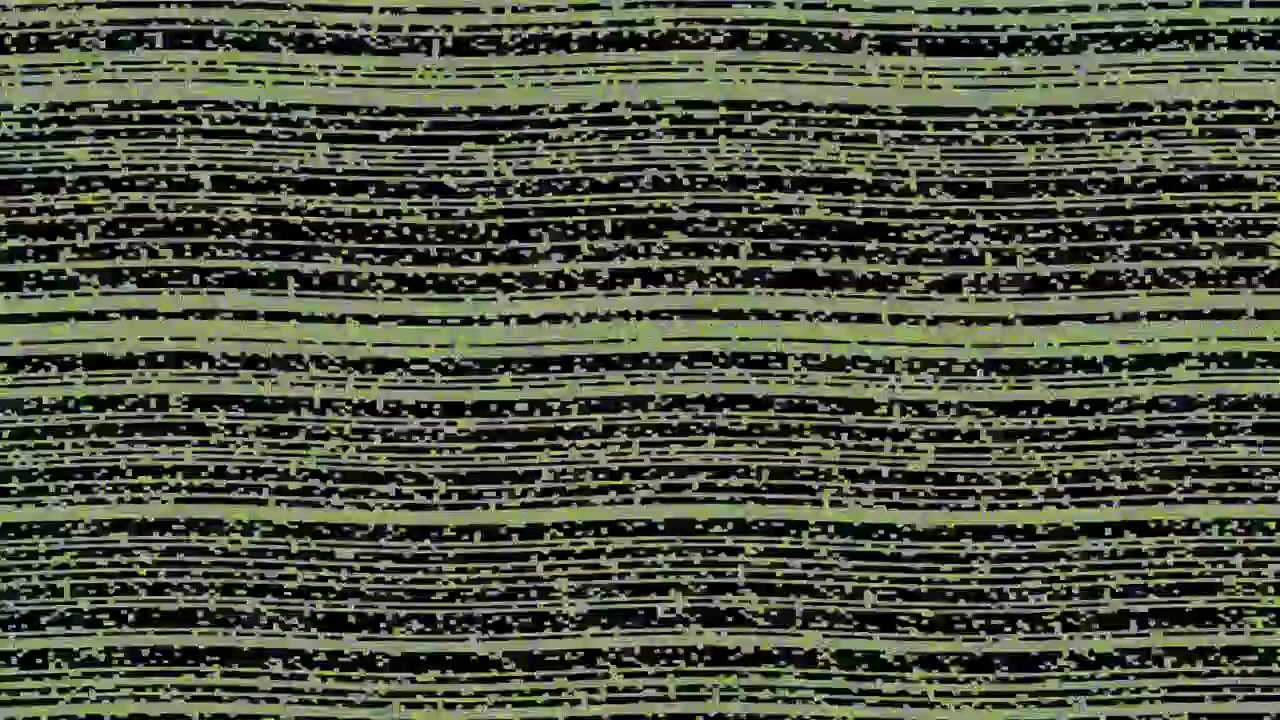 Effetto glitch digitale astratto con linee orizzontali verdi