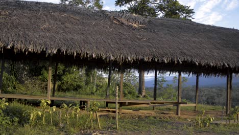 ingenous hut in the peruvian amazon