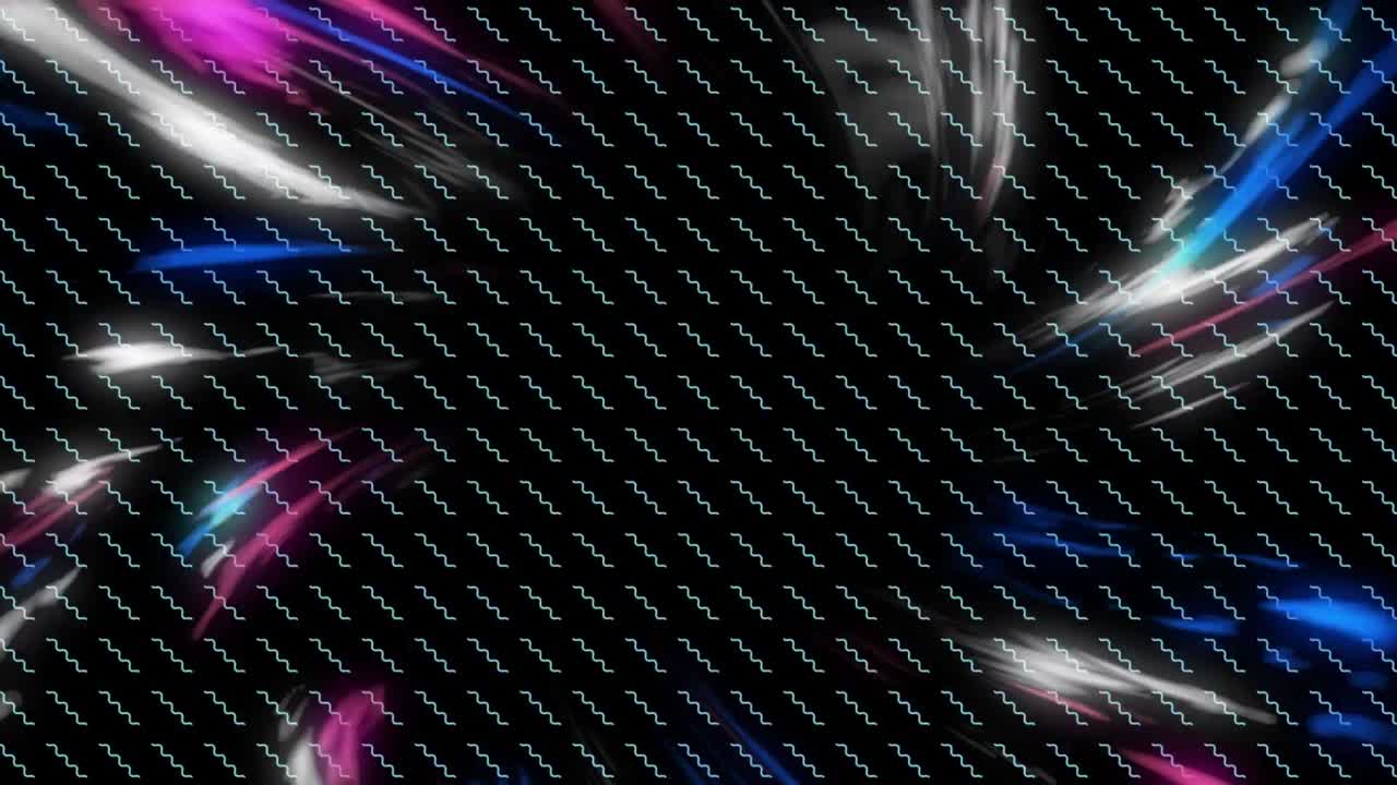 animación de luces de neón y ondas sobre fondo negro
