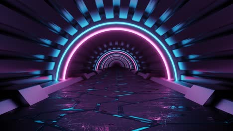 3d rendering seamless loop motion of sci-fi corridor.