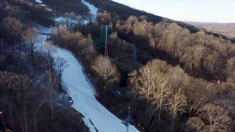 4K-aerial-drone-Small-ski-slope-Upstate-New-York