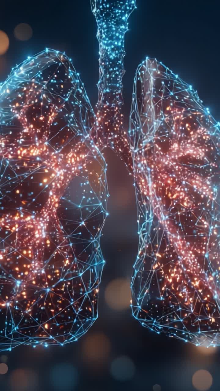 A Stunning Visualization of Lungs Modeled in a Digital Network Creating a Mesmeric Display of Connectivity and Energy in the Human Respiratory System