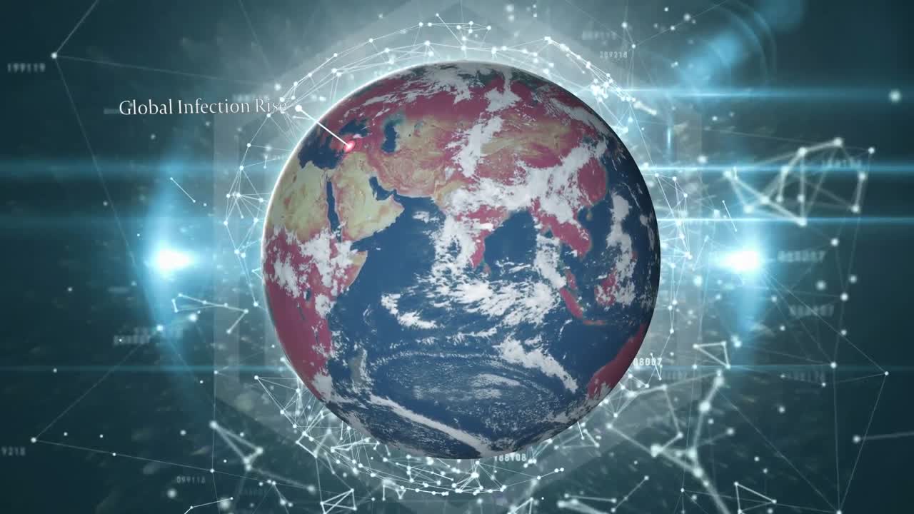 연결 네트워크를 통해 지구의 애니메이션