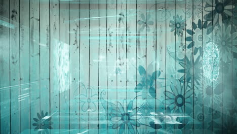 animation of falling blue flowers over screens tunel