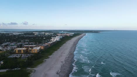 serene sunset scene in touristic cocoa beach, florida