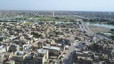 aerial footage of  amarah city in baghdad