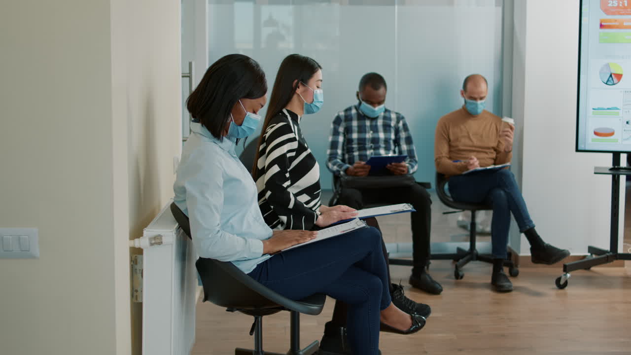 African american woman being asked to attend job interview meeting