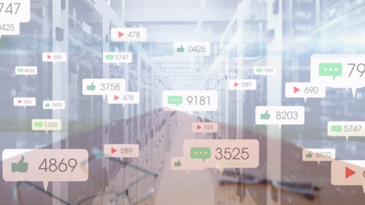 Digital icon with increasing numbers over mid section of businessman and businesswoman shaking hands