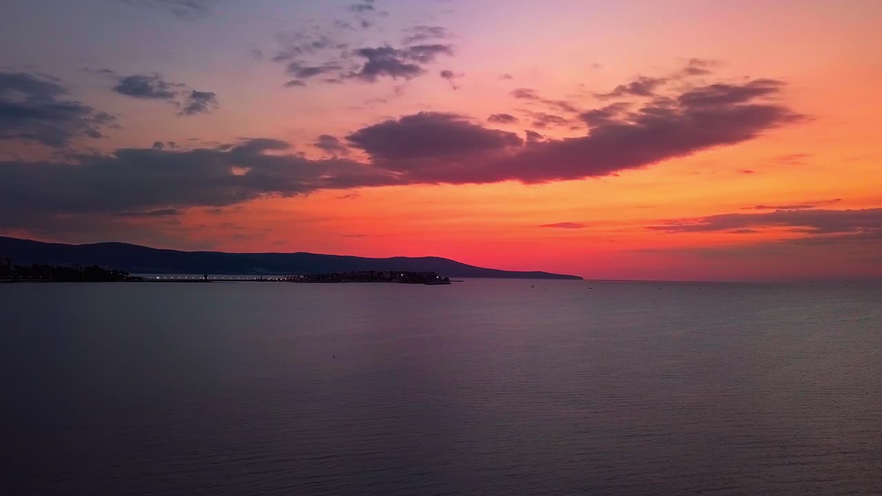 colorfull Sun rise up over the sea