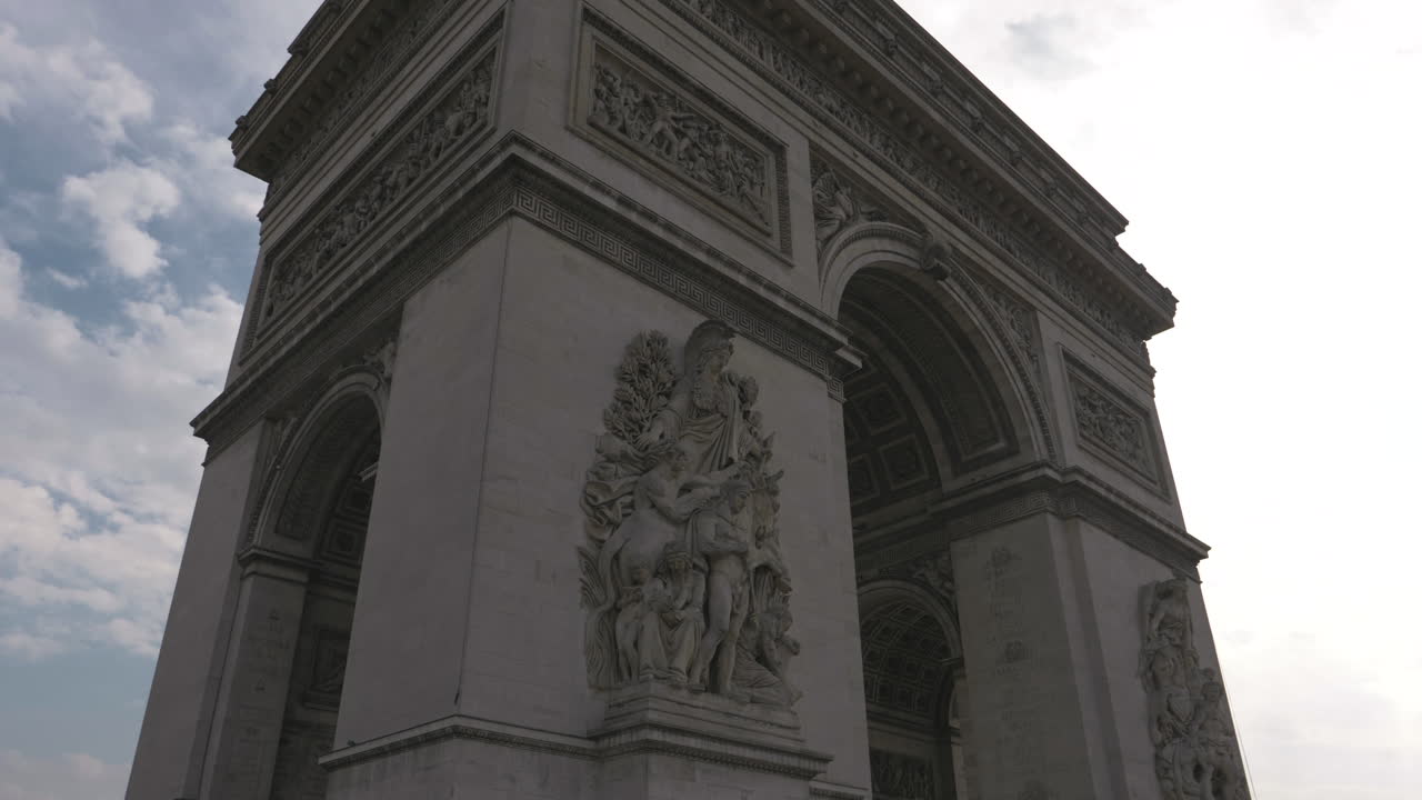 wonderful video around the Arc de Triomphe at the Champs Élysée in Paris in slow motion