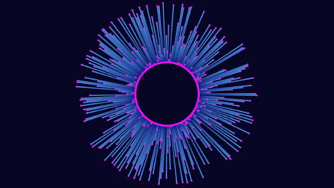 Sunburst blue circle with radiating lines