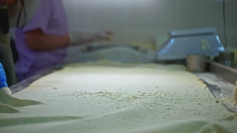 dough preparation in a commercial kitchen