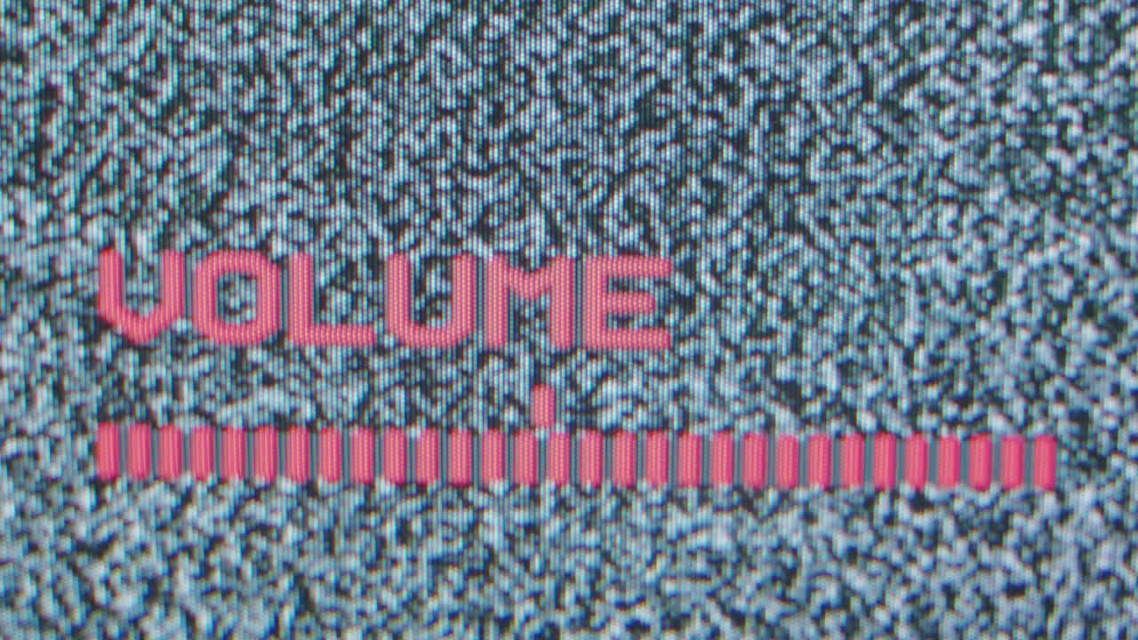 Vintage TV Static with Volume Display