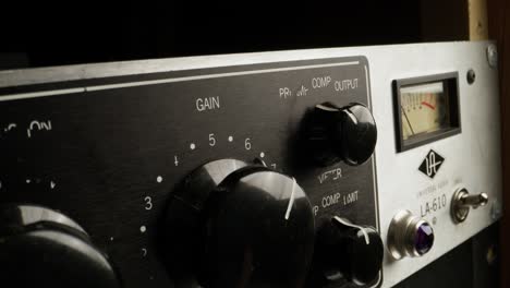 adjusting gain and compressor on vintage audio equipment