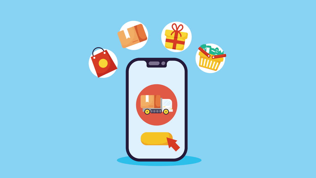 스마트폰 기기 기술 전자 상거래 애니메이션