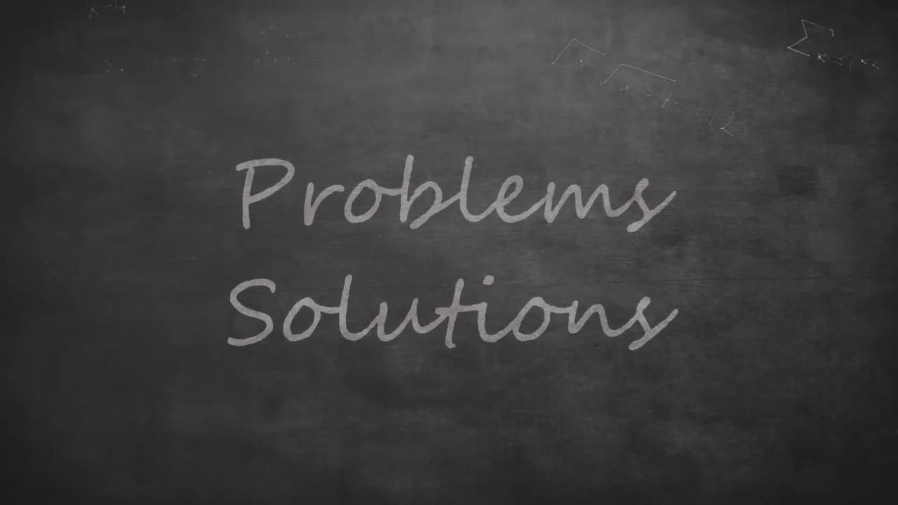 Mathematical equations against problems solutions text on blackboard