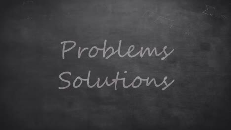 mathematical equations against problems solutions text on blackboard