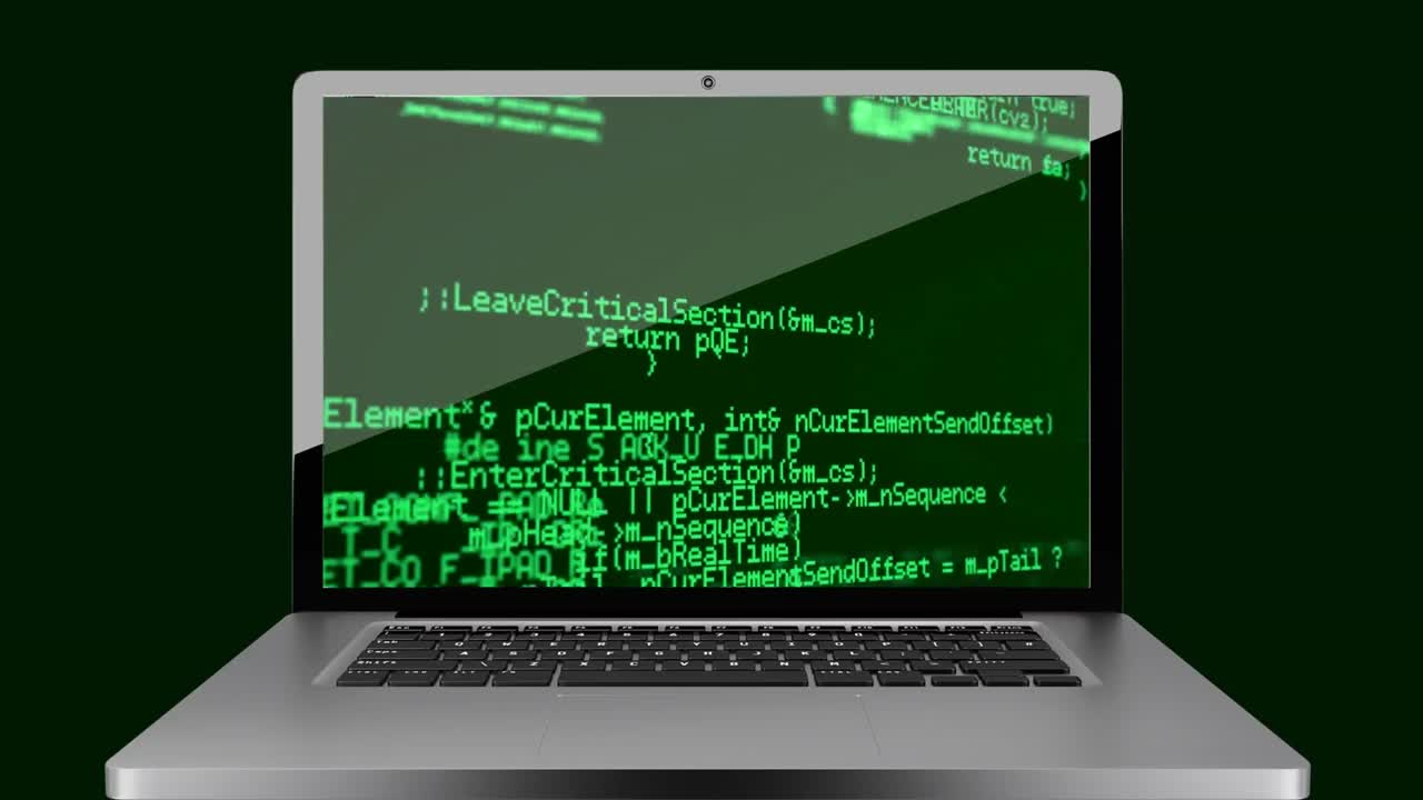 pantalla de portátil que muestra datos de video