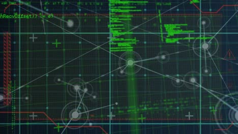 animación de la red de conexiones sobre el procesamiento de datos sobre fondo negro