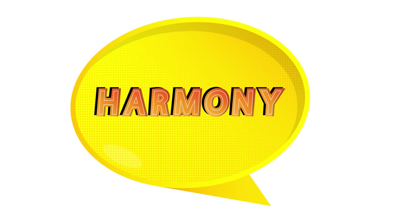 Harmony word on yellow speech bubble