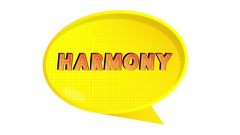 harmony word on yellow speech bubble