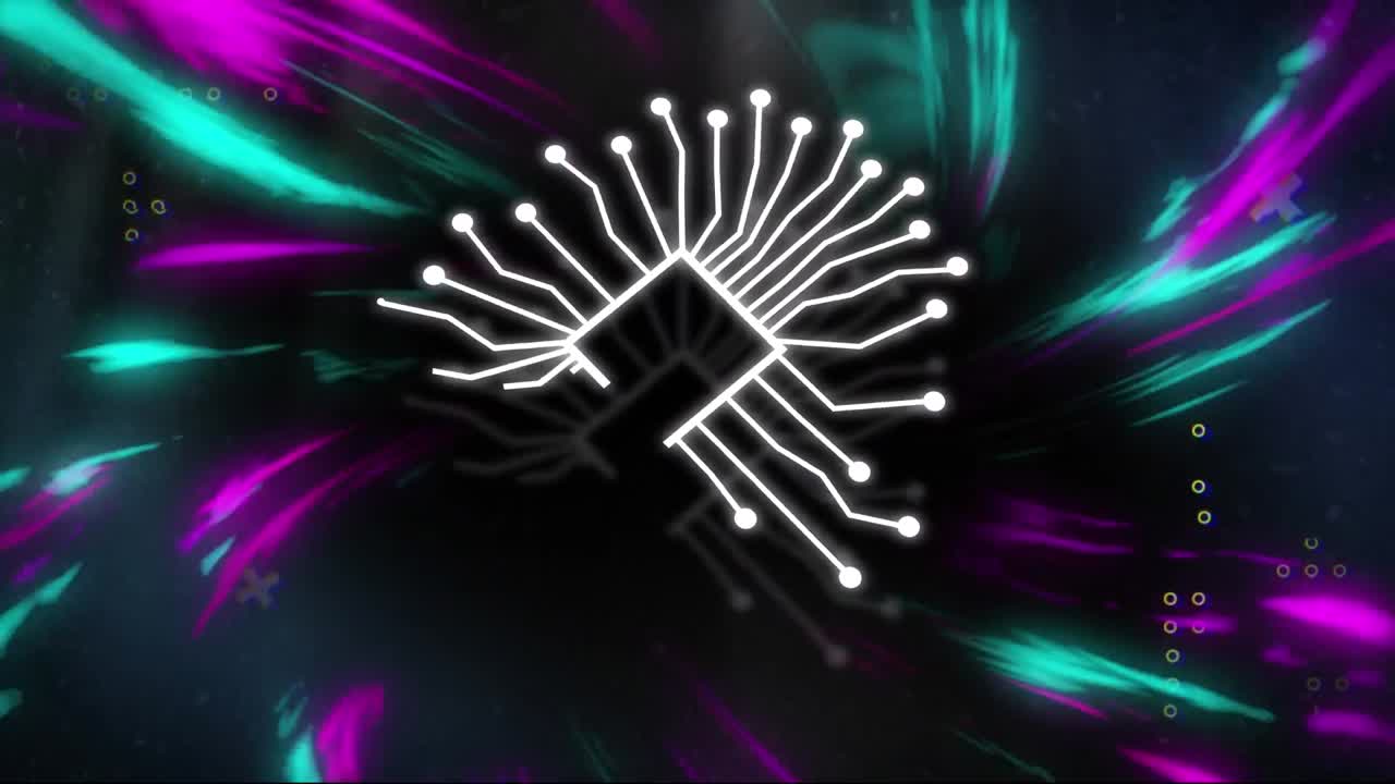 animación de texto de inteligencia artificial y procesamiento de datos