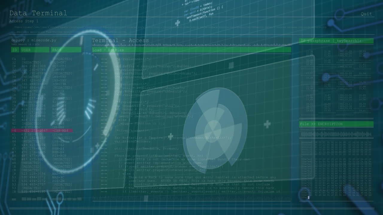 animación del procesamiento de datos sobre la red