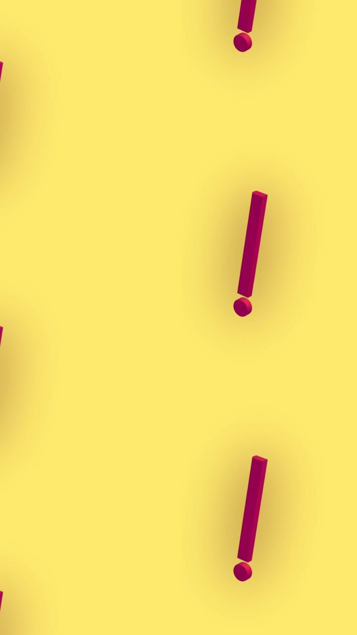 Animation of red exclamation mark icons repeated on yellow background