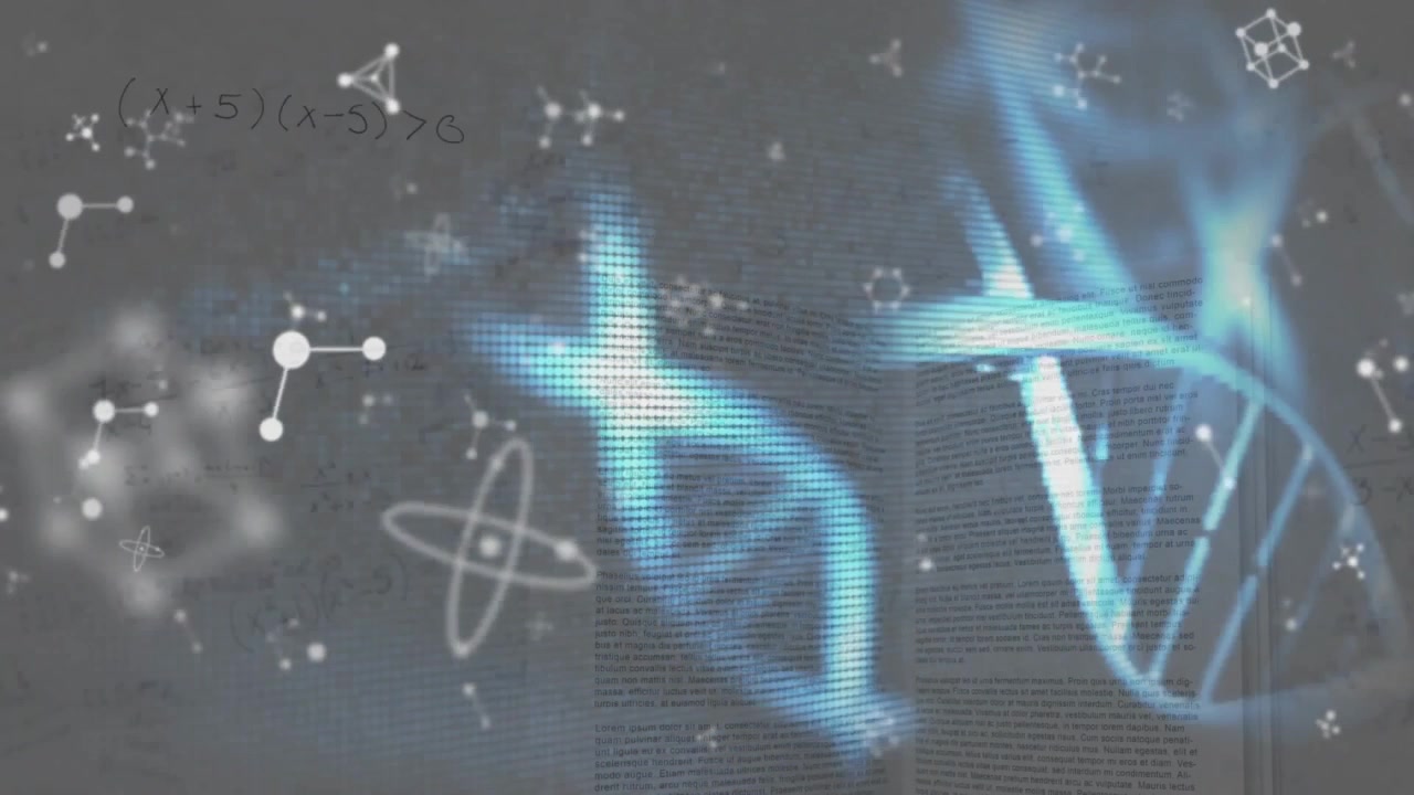 Animation of dna strands, molecules and data processing