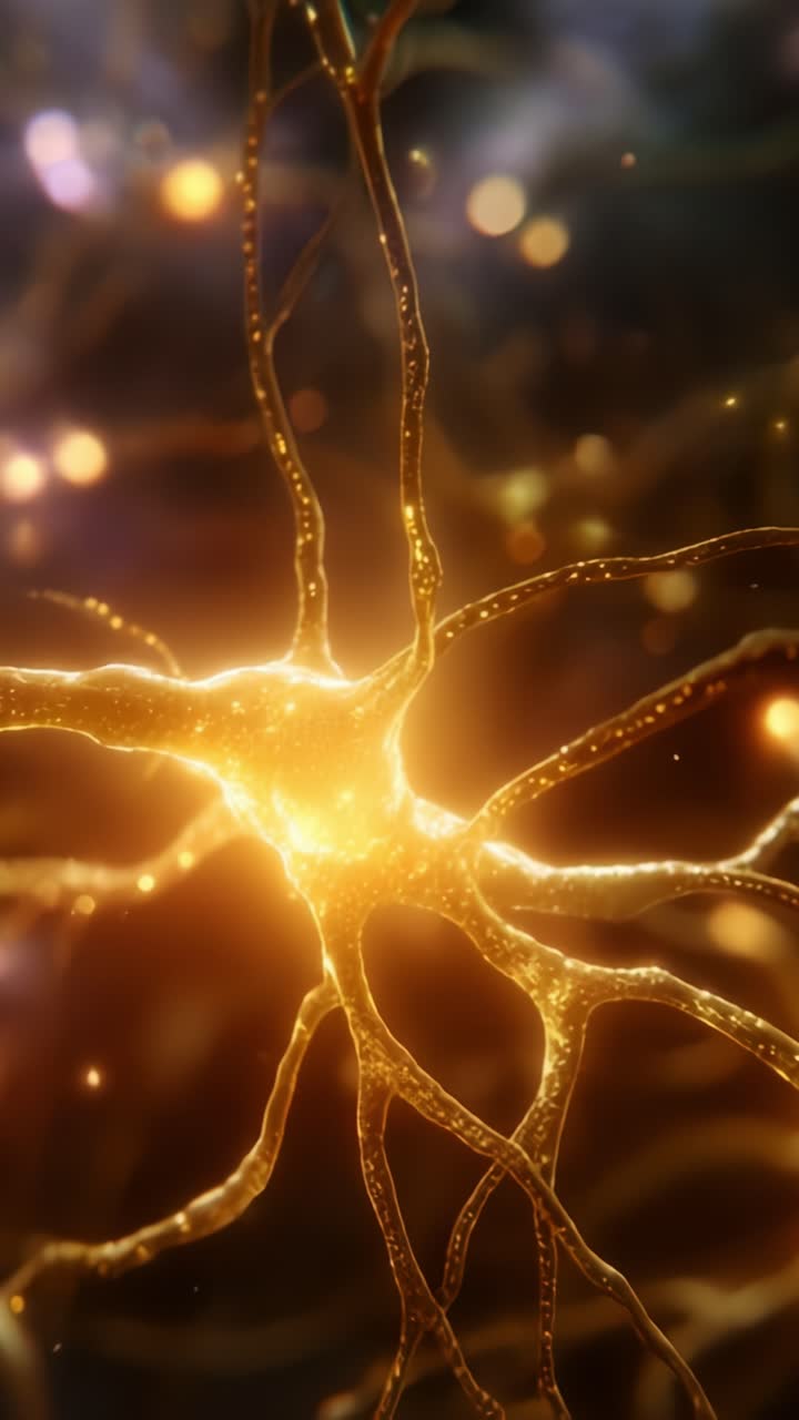 A Stunning Close-Up of Neurons Glowing with Intricate Detail, Highlighting Their Structure and Complexity in a Mesmerizing Display of Cellular Activity and Connectivity