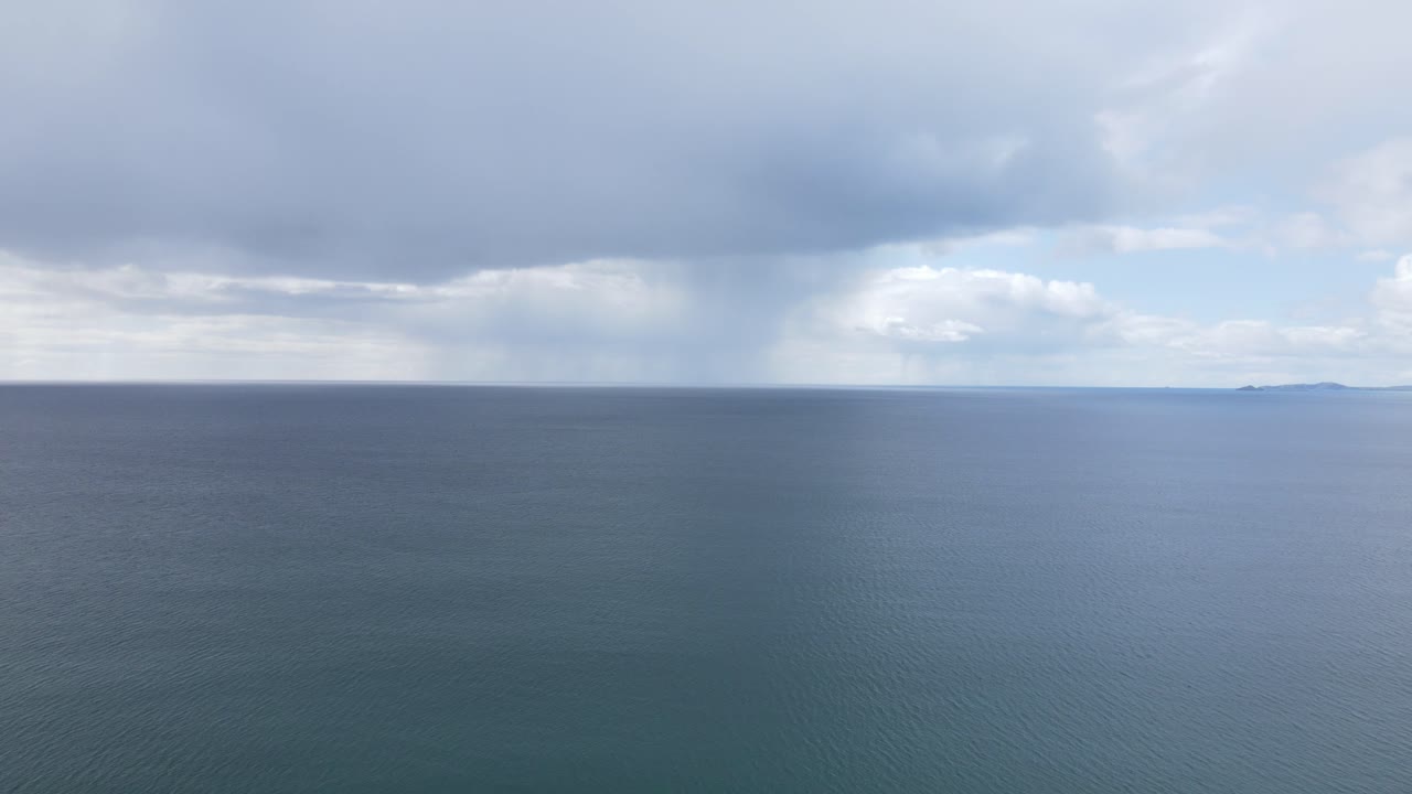 Open calm Atlantic Ocean view, an aerial footage