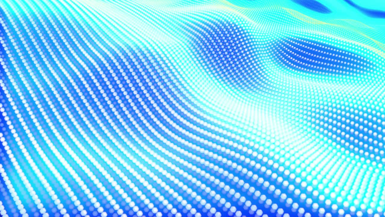 Digital background of blue wave dots - seamless loop
