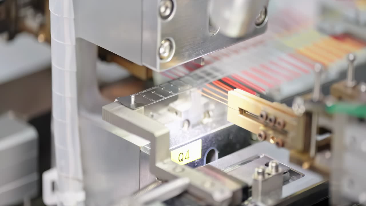 Technology Industrial factory Environment assembling electronic components on an automated production line process in a modern manufacturing facility