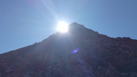 Hiker-in-distance-climbing-back-lit-slow-motion-Kananaskis-Alberta-Canada