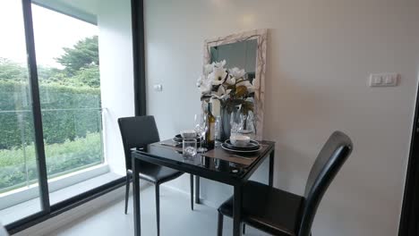 Compact-and-Elegance-Home-Dining-Area-Decoration-Idea-With-Dark-Tone-Furnitures